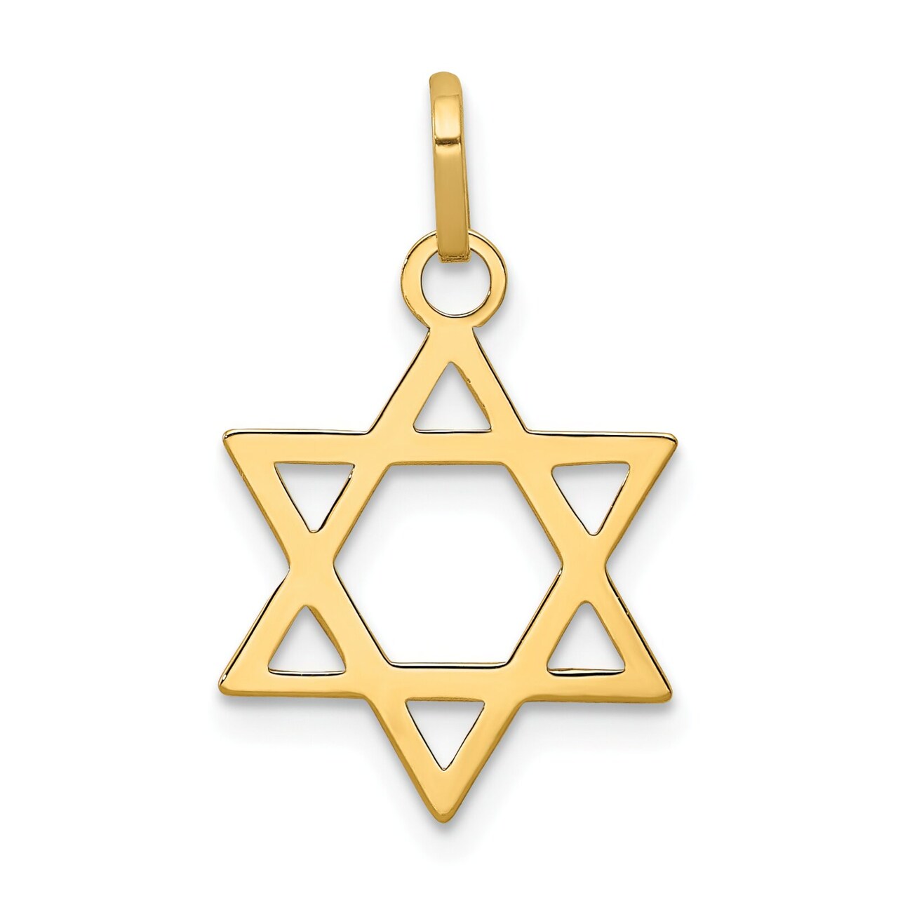 14K Yellow Gold Star of David Pendant Charm Jewelry 21mm x 14mm